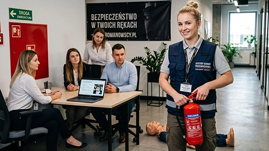 Zadowolony pracownik podczas zajęć praktycznych